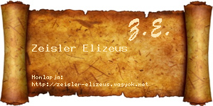 Zeisler Elizeus névjegykártya